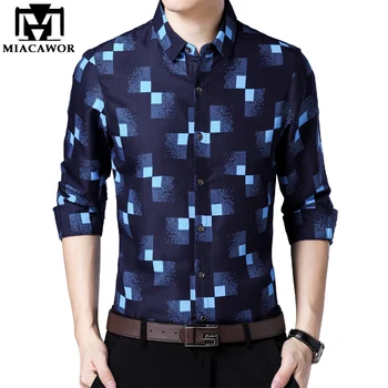 MIACAWOR New Original Casual Shirt Men Summer Thin Long Sleeve Camisa Masculina Slim Fit Print Plaid Shirt Chemise Homme C485
MIACAWOR New Original Casual Shirt Men Summer Thin Long Sleeve Camisa Masculina Slim Fit Print Plaid Shirt Chemise Homme C485