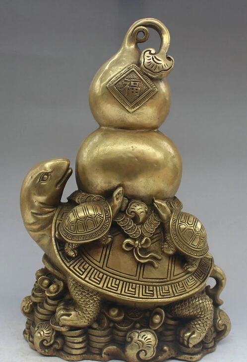 USPS to USA S2553 14" Chinese Brass Wealth Coin Gourd longevity tortoise Turtle Statue Sculpture B0401
USPS to USA S2553 14" Chinese Brass Wealth Coin Gourd longevity tortoise Turtle Statue Sculpture B0401