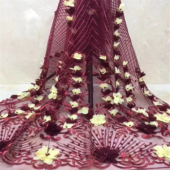 HFX Beaded Wine 3d Flower Net Lace Fabric High Quality French Tulle Lace African Lace Fabric For Nigerian Wedding Dress X1345-1
HFX Beaded Wine 3d Flower Net Lace Fabric High Quality French Tulle Lace African Lace Fabric For Nigerian Wedding Dress X1345-1