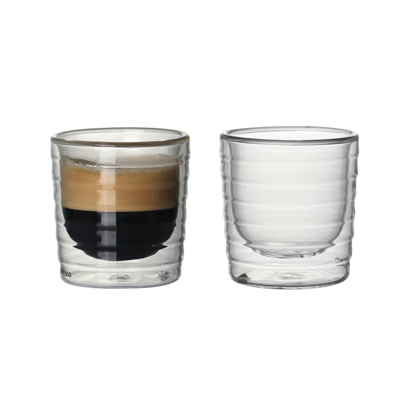 Set of 2 150ml double wall layed insulated heat resistant coffee cups set for espresso latte drinks cup of coffee 5.1oz
Set of 2 150ml double wall layed insulated heat resistant coffee cups set for espresso latte drinks cup of coffee 5.1oz