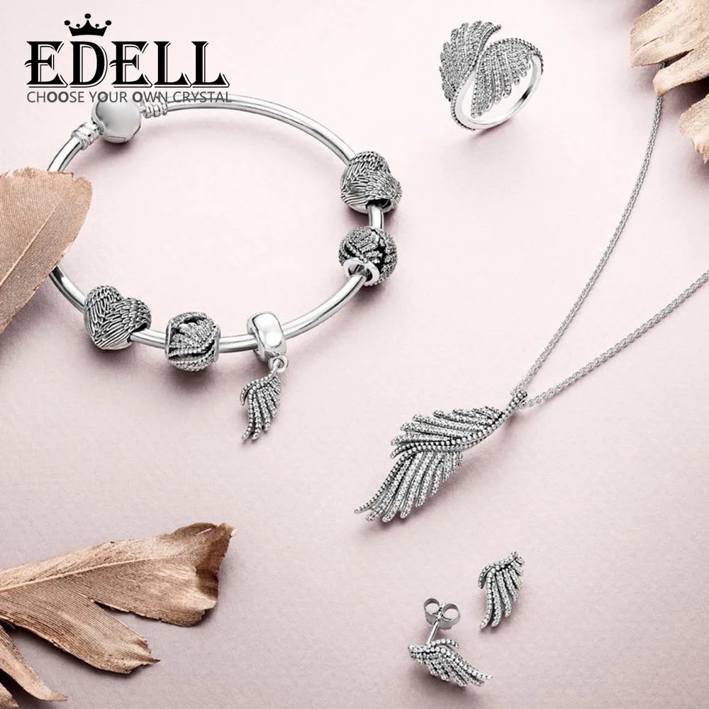 EDELL 100% 925 Sterling Silver 1:1 MAJESTIC ANGELIC FEATHERS Beaded Pendant Bangle Ring Stud Earrings Necklace Gift Set
EDELL 100% 925 Sterling Silver 1:1 MAJESTIC ANGELIC FEATHERS Beaded Pendant Bangle Ring Stud Earrings Necklace Gift Set