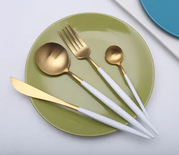 Hot Sale 4 Pcs/set White Gold european knife Dinnerware 304 Stainless Steel Western Cutlery Set Kitchen Food Tableware Dinner
Hot Sale 4 Pcs/set White Gold european knife Dinnerware 304 Stainless Steel Western Cutlery Set Kitchen Food Tableware Dinner
