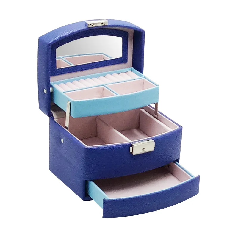 Leather double-layer jewelry box European Princess small semi-automatic pumping wooden jewelry hand-studded earrings storage box
Leather double-layer jewelry box European Princess small semi-automatic pumping wooden jewelry hand-studded earrings storage box
