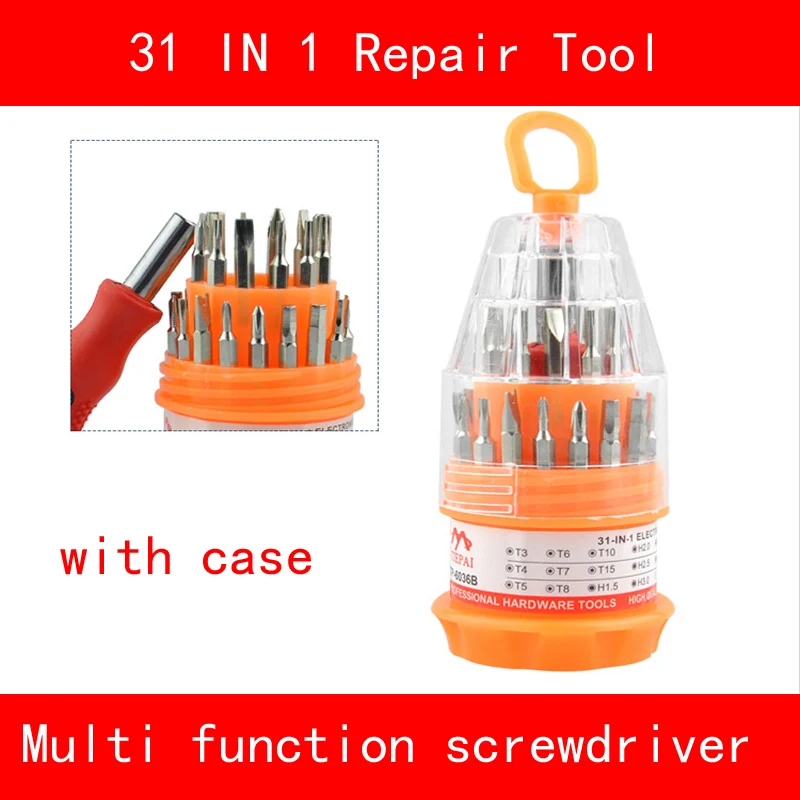 Screwdriver Set 31 in 1 Torx Screwdriver with case Repair Tool Kit Sets For Mobile Phone machine Tablet PC Watch
Screwdriver Set 31 in 1 Torx Screwdriver with case Repair Tool Kit Sets For Mobile Phone machine Tablet PC Watch