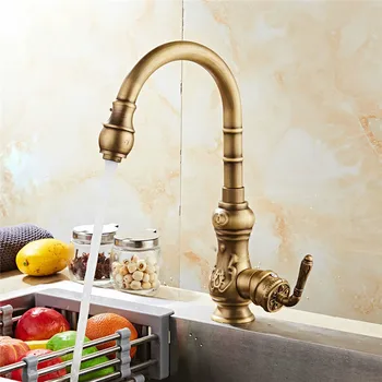 Kitchen faucet Antique Copper Tap cold hot Carved Sink faucet Vegetable wash basin sink mixer 360 degree rotating faucet
Kitchen faucet Antique Copper Tap cold hot Carved Sink faucet Vegetable wash basin sink mixer 360 degree rotating faucet