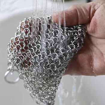 Newly Stainless Steel Chain Mesh Cleaner Grips Cast Iron Cleaning Tool with Sponge Kitchen Supplies MK
Newly Stainless Steel Chain Mesh Cleaner Grips Cast Iron Cleaning Tool with Sponge Kitchen Supplies MK