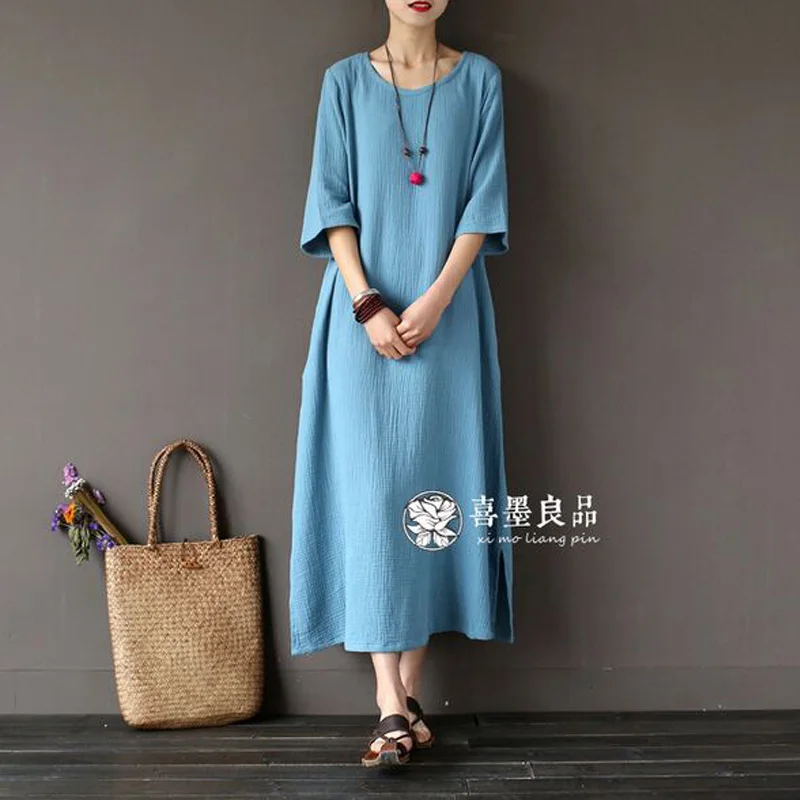 Linen Cotton Plus Size 2017 New Fashion Women Summer Dress Brief Loose Casual Women Dress Zen Vintage Linen Robe
Linen Cotton Plus Size 2017 New Fashion Women Summer Dress Brief Loose Casual Women Dress Zen Vintage Linen Robe