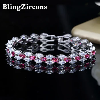 BeaQueen Newest 2017 Summer Bracelet Rose Red And White Cubic Zircon Crystal Tennis Bracelets Jewelry for Fashion Women B006
BeaQueen Newest 2017 Summer Bracelet Rose Red And White Cubic Zircon Crystal Tennis Bracelets Jewelry for Fashion Women B006