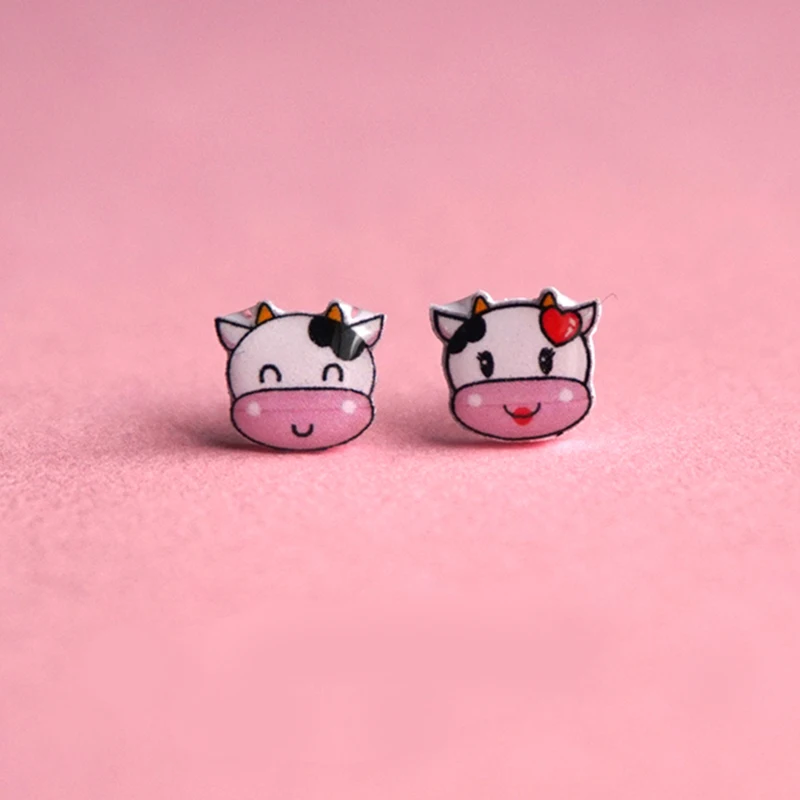 Cute Cows Earrings for Girl Women Handmade Jewelry DIY Shrinkage Plastic Stud Earrings 925 Silver Needle Small Accessory Aretes
Cute Cows Earrings for Girl Women Handmade Jewelry DIY Shrinkage Plastic Stud Earrings 925 Silver Needle Small Accessory Aretes