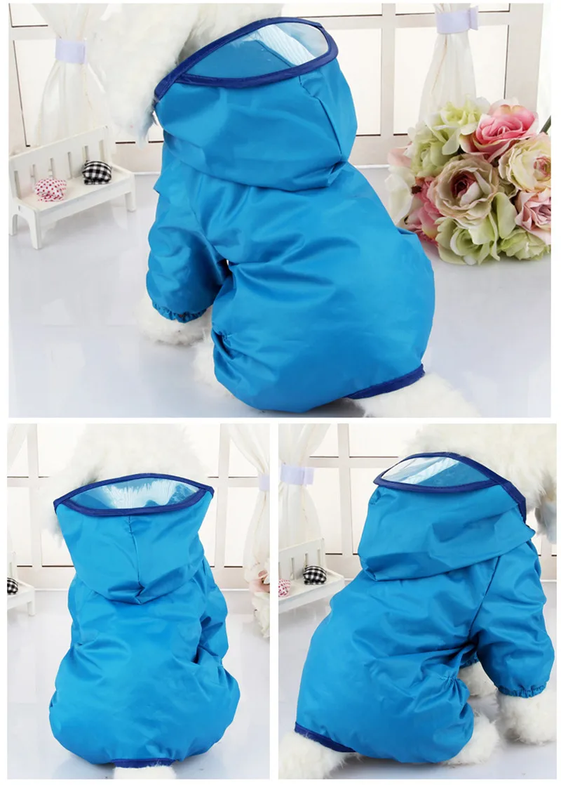 Pet Dogs Raincoat Waterproof Overalls Goods for Pets Poncho Rain Coat for Chihuahua Teddy Small Dogs9