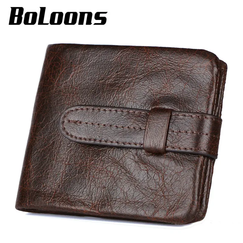 

Hot Wallet New Men Wallets 100% Cowhide Genuine Leather Wallet Men Purse Vintage Casual Hasp Short Man Wallet Coin Male Zipper