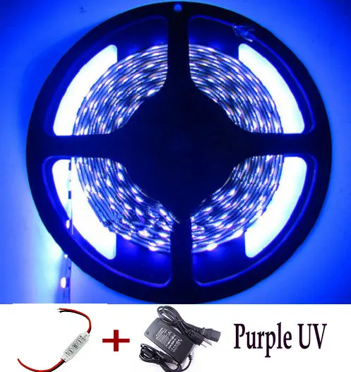 16.4ft 5M 5050 SMD 300 LED Flexible Strip Light Non-Waterproof 12V 60Led/M car home boat bar decor UV purple+mini Dimmer+Adapter
16.4ft 5M 5050 SMD 300 LED Flexible Strip Light Non-Waterproof 12V 60Led/M car home boat bar decor UV purple+mini Dimmer+Adapter