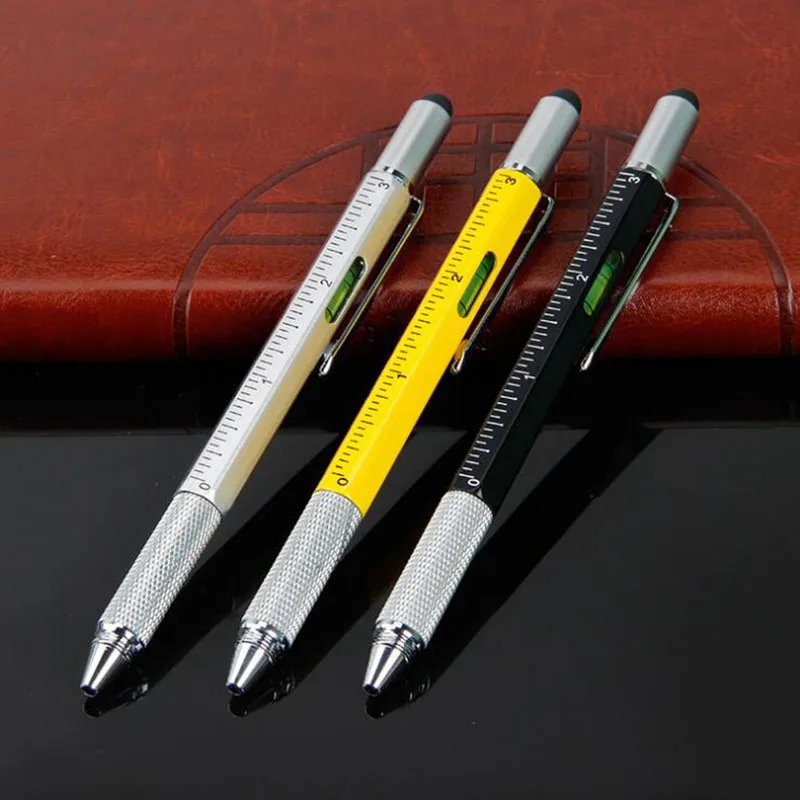 Office Stationery Metallic Ballpoint Pen Six-in-1 Screwdriver Ballpoint Pen Level Scale Multifunction Tool Pen 1pc
Office Stationery Metallic Ballpoint Pen Six-in-1 Screwdriver Ballpoint Pen Level Scale Multifunction Tool Pen 1pc