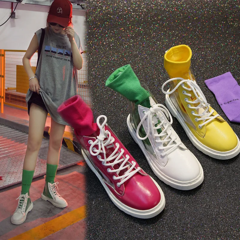 DAOKFPO Female crystal jelly shoes adult slip flat with flat rain boots fashion transparent women candy color short boot NVA-59
DAOKFPO Female crystal jelly shoes adult slip flat with flat rain boots fashion transparent women candy color short boot NVA-59