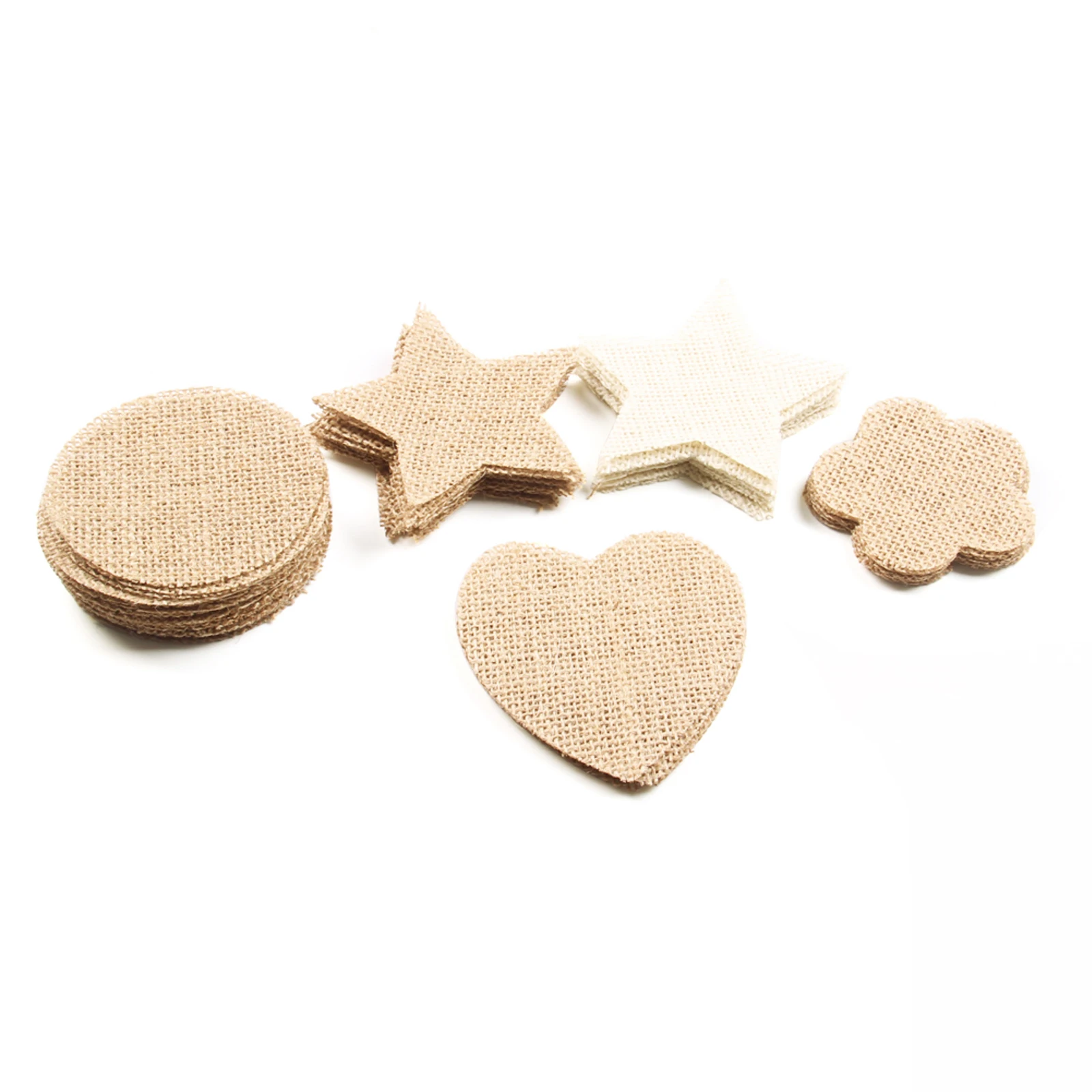 10pcs/Lot Rustic wedding decor Heart Shape Pieces Creativity Star Plum blossom Burlap Slice Christmas Decoration Party Supplies
10pcs/Lot Rustic wedding decor Heart Shape Pieces Creativity Star Plum blossom Burlap Slice Christmas Decoration Party Supplies