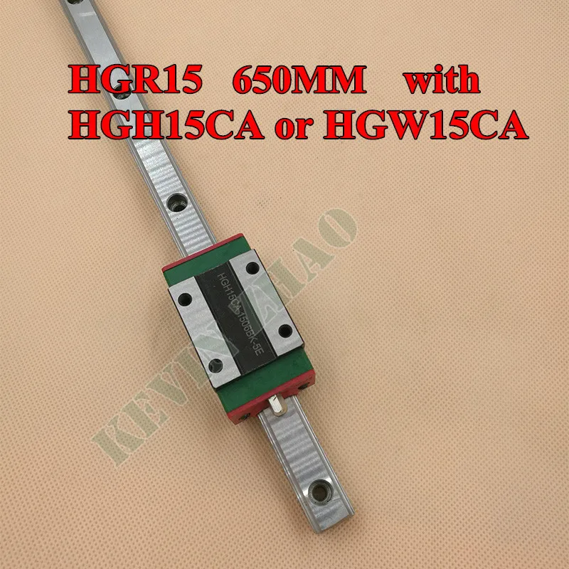 

NEW HGR15 linear guide rail 650mm long with 1pcs linear block carriage HGH15CA or HGW15CA HGH15 CNC parts