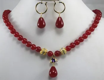 Prett Lovely Women's Wedding designed 8mm red stone necklace match waterdrop gem earrings&pendant necklace jewelry set
Prett Lovely Women's Wedding designed 8mm red stone necklace match waterdrop gem earrings&pendant necklace jewelry set