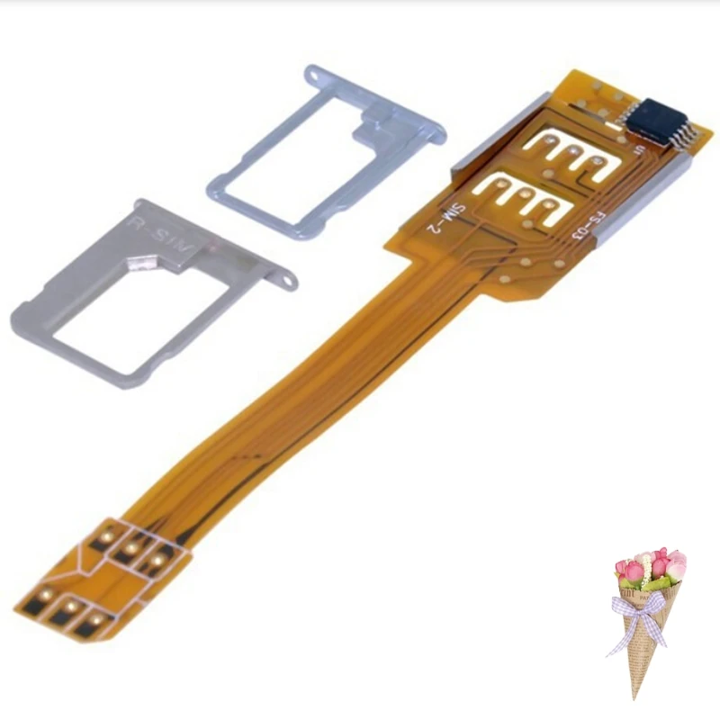 Flex Cable Ribbon Smartphone SIM Card Portable Single Standby AdapterDual SIM Card Adapter 8.4cm x 1.5cm.
Flex Cable Ribbon Smartphone SIM Card Portable Single Standby AdapterDual SIM Card Adapter 8.4cm x 1.5cm.