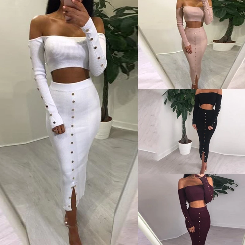 Winter Spring Sexy Women Suits Sets Fashion Sexy Botton Slim Fit Party Sets Women Costume 2-pieces (Tops+Skirts) Suit Set
Winter Spring Sexy Women Suits Sets Fashion Sexy Botton Slim Fit Party Sets Women Costume 2-pieces (Tops+Skirts) Suit Set
