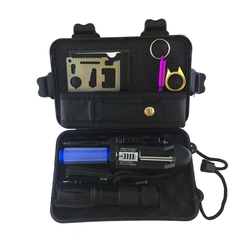 10 in 1 Outdoor Tactical Flashlight 8000 Lumens T6/L2 LED lamp Supplies Field Self-help Box For Camping Travel Box
10 in 1 Outdoor Tactical Flashlight 8000 Lumens T6/L2 LED lamp Supplies Field Self-help Box For Camping Travel Box