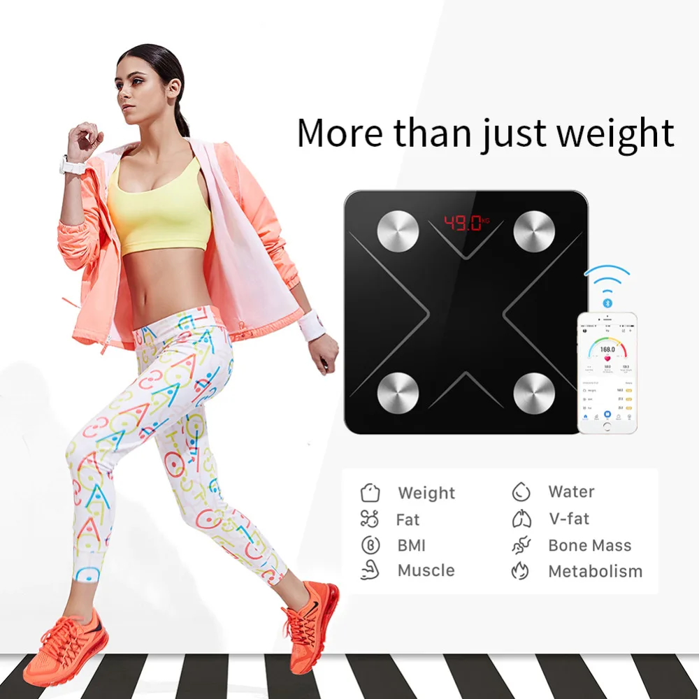 Bluetooth Body Fat Scale Smart Scale Digital Bathroom Scale Wireless Weight Scale Body Composition Analyzer Lichaamsvetschaal
Bluetooth Body Fat Scale Smart Scale Digital Bathroom Scale Wireless Weight Scale Body Composition Analyzer Lichaamsvetschaal