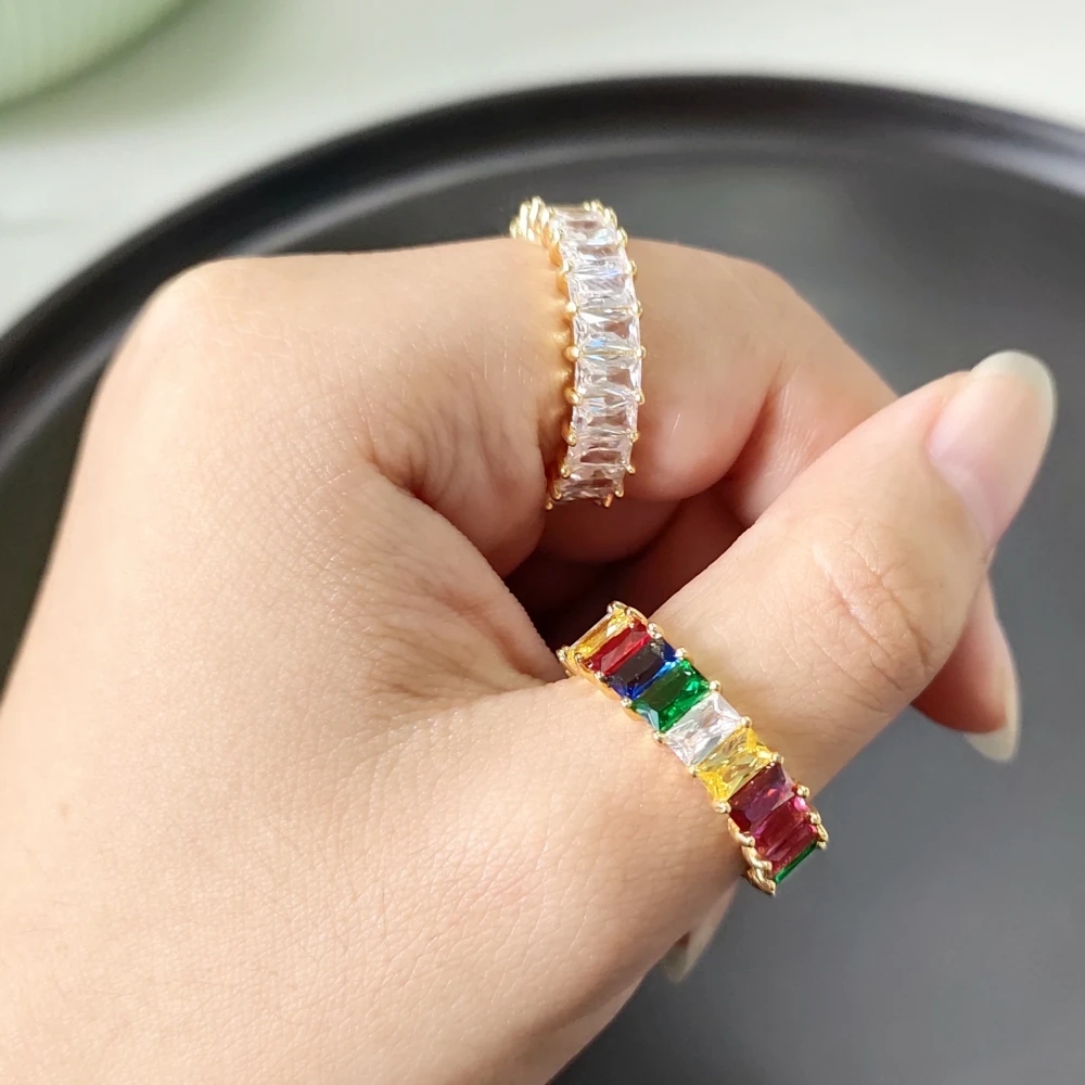 Fashion Cz Eternity Stack Rings Rainbow Cubic Zirconia Gold Filled Engagement Band Ring For Women Wedding
Fashion Cz Eternity Stack Rings Rainbow Cubic Zirconia Gold Filled Engagement Band Ring For Women Wedding