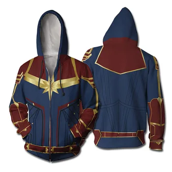 Superhero Captain Marvel Carol Danvers Hoodies 3D Printed Zipper Jacket Cosplay Sweatshirts Unisex Pullover Hiphop Coat S-5XL
Superhero Captain Marvel Carol Danvers Hoodies 3D Printed Zipper Jacket Cosplay Sweatshirts Unisex Pullover Hiphop Coat S-5XL