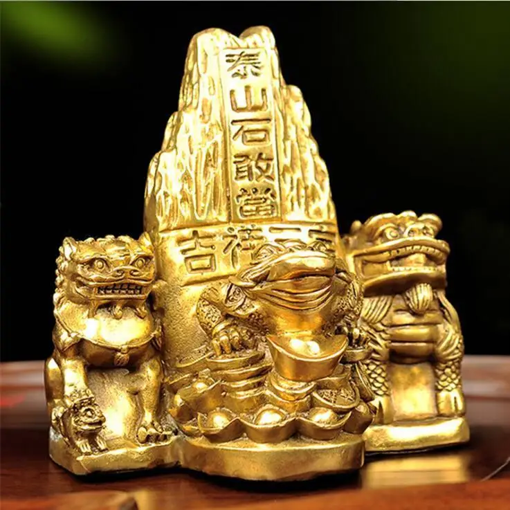 Chinese Dynasty Palace Bronze Copper Fengshui Wealth Toad Lion Shigandang Statue
Chinese Dynasty Palace Bronze Copper Fengshui Wealth Toad Lion Shigandang Statue