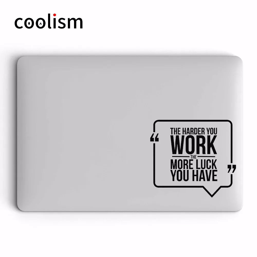 WORK HARD MORE LUCK Quote Laptop Sticker for Apple MacBook Pro Air Retina 11 12 13 14 15 inch for Xiaomi Mac Art Book Skin Decal
WORK HARD MORE LUCK Quote Laptop Sticker for Apple MacBook Pro Air Retina 11 12 13 14 15 inch for Xiaomi Mac Art Book Skin Decal