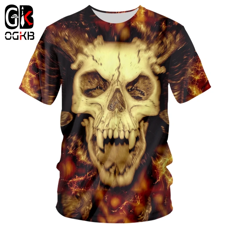 OGKB Summer Women/men's 3d Print Flame Skull T Shirt Unisex Short Sleeve Gothic Round Neck Casual T-shirt Unisex Tee Shirts
OGKB Summer Women/men's 3d Print Flame Skull T Shirt Unisex Short Sleeve Gothic Round Neck Casual T-shirt Unisex Tee Shirts