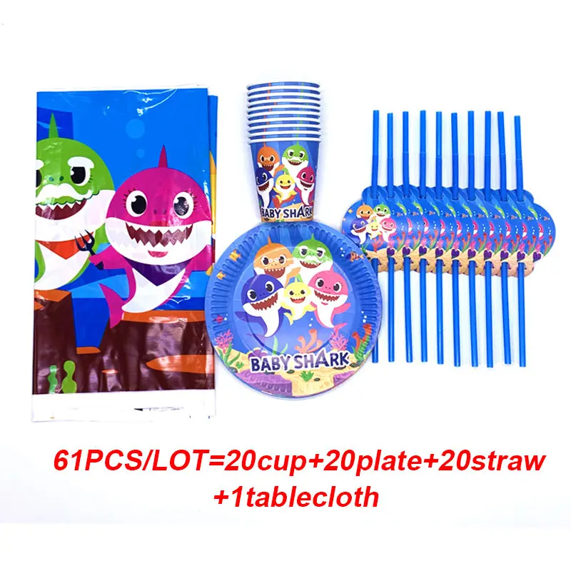 61pcs baby shark birthday theme disposable tableware set tablecover plate cups napkins flags baby shower birthday party supplies
61pcs baby shark birthday theme disposable tableware set tablecover plate cups napkins flags baby shower birthday party supplies