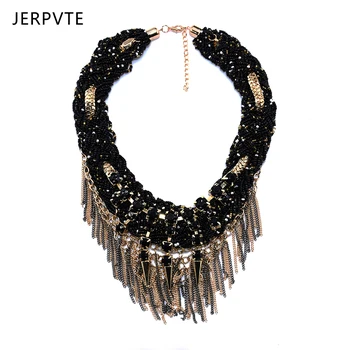 JERPVTE 2018 Hot Fashion American Exaggerated Beaded Tassel Necklaces & Pendants Layered Chain Crystal Necklace Jewelry
JERPVTE 2018 Hot Fashion American Exaggerated Beaded Tassel Necklaces & Pendants Layered Chain Crystal Necklace Jewelry