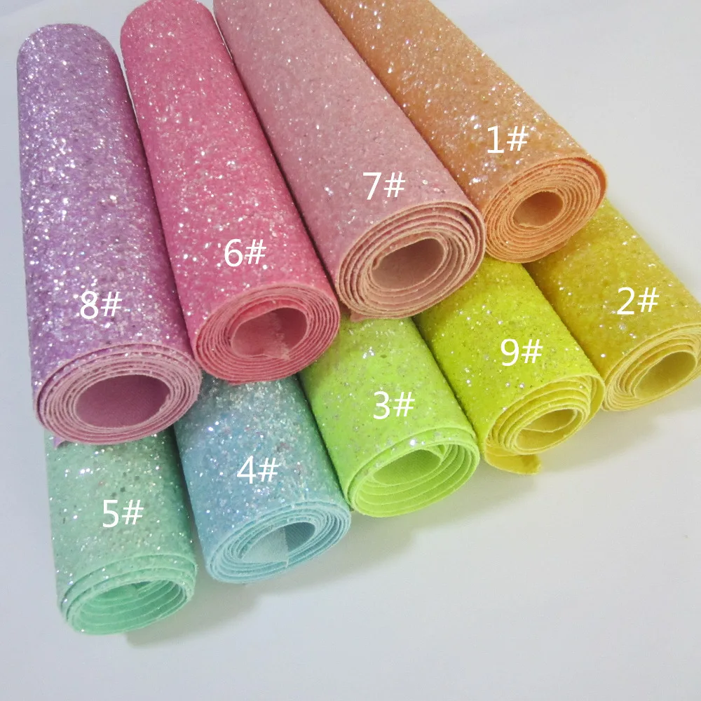 A4 sheet 8"X11.8" Chunky Glitter Fabric match backing glitter fabric Faux PU Leather for bow diy decoration crafts 1pieces F0022
A4 sheet 8"X11.8" Chunky Glitter Fabric match backing glitter fabric Faux PU Leather for bow diy decoration crafts 1pieces F0022