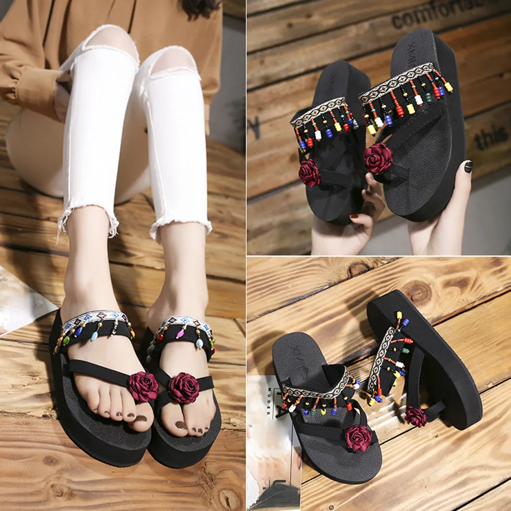 Spring And Summer Slippers Colorful Fringe Ethnic Style Women's Platform Soft Bottom Wedges Beach Shoes Leisure Home Slides
Spring And Summer Slippers Colorful Fringe Ethnic Style Women's Platform Soft Bottom Wedges Beach Shoes Leisure Home Slides