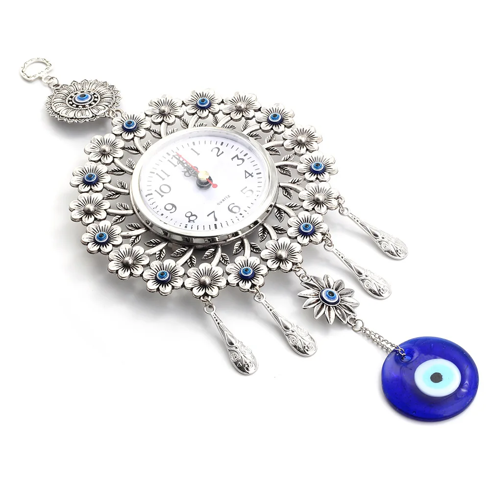 Новая мода 35 см турецкое стекло Назар сглаза Настенные часы подвесное очарование