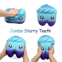 Entzückende Squishy Stary Zahn Langsam Rising Squeeze Kawaii kid Spielzeug Stressabbau Decor Jumbo spielzeug für kid geburtstag geschenk 4,6(China)