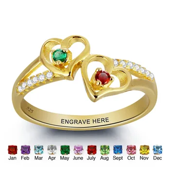 Engrave & Birthstone Personalized Silver Ring DIY Double Heart Name Ring Customize Jewelry Unique Love Gift ( RI101797)
Engrave & Birthstone Personalized Silver Ring DIY Double Heart Name Ring Customize Jewelry Unique Love Gift ( RI101797)