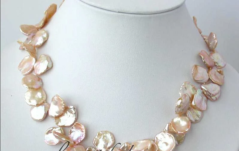 FREE SHIPPING ******* Z2487 NATURAL 17" 20mm baroque pink keshi reborn pearl necklace 
FREE SHIPPING ******* Z2487 NATURAL 17" 20mm baroque pink keshi reborn pearl necklace