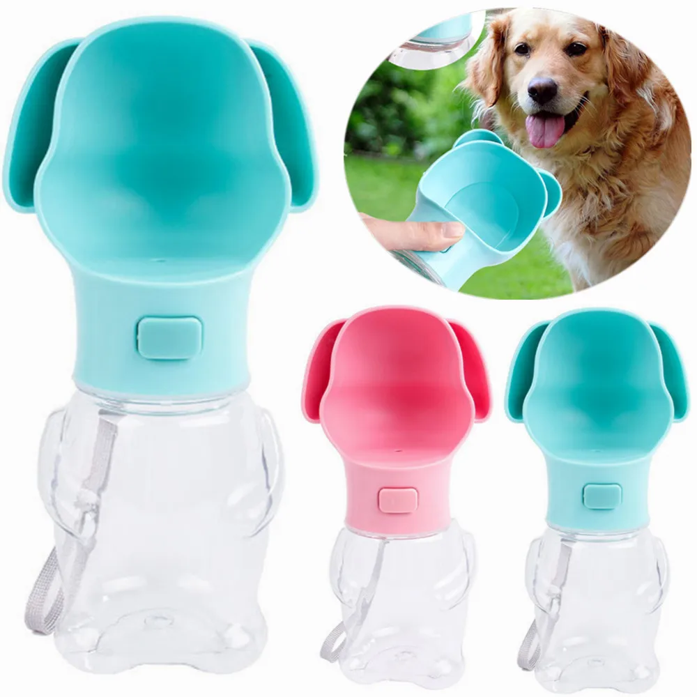 

1pcs Dog Travel Water Bottle Dispenser Foldable Plastic Dog Cat Drinking Water Feeder Portable Outdoor Pet Puppy Bowl 500ml