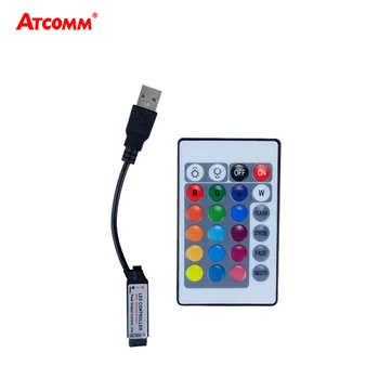 5V USB RGB LED Dimmer 5-24V 24 Key IR Remote Controller 4 Pin Interface Apply to 5050 2835 RGB Strip Tape Light
5V USB RGB LED Dimmer 5-24V 24 Key IR Remote Controller 4 Pin Interface Apply to 5050 2835 RGB Strip Tape Light