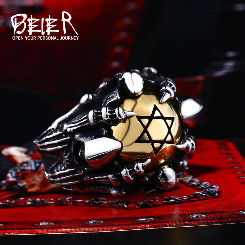 

Beier new store 316L Stainless Steel ring high quality Men's Punk Biker Jewelry lot of multi Skull Ring BR8-285