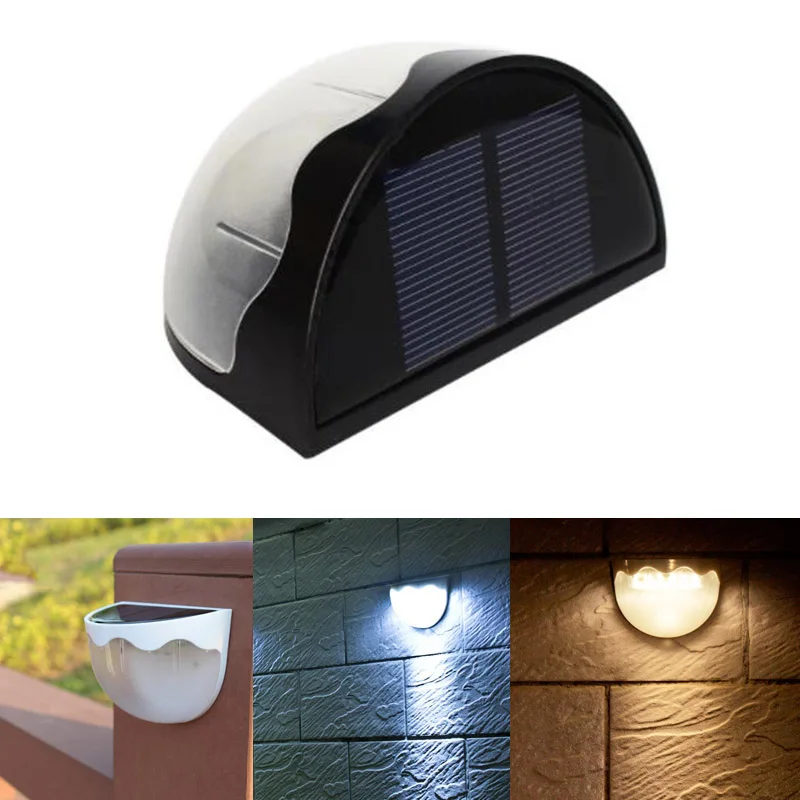 

6 LED Solar Powered Outdoor Deck Semi Circle Step Waterproof Wall Yard Garden Fence Street Security Pathway Lamp Night Light