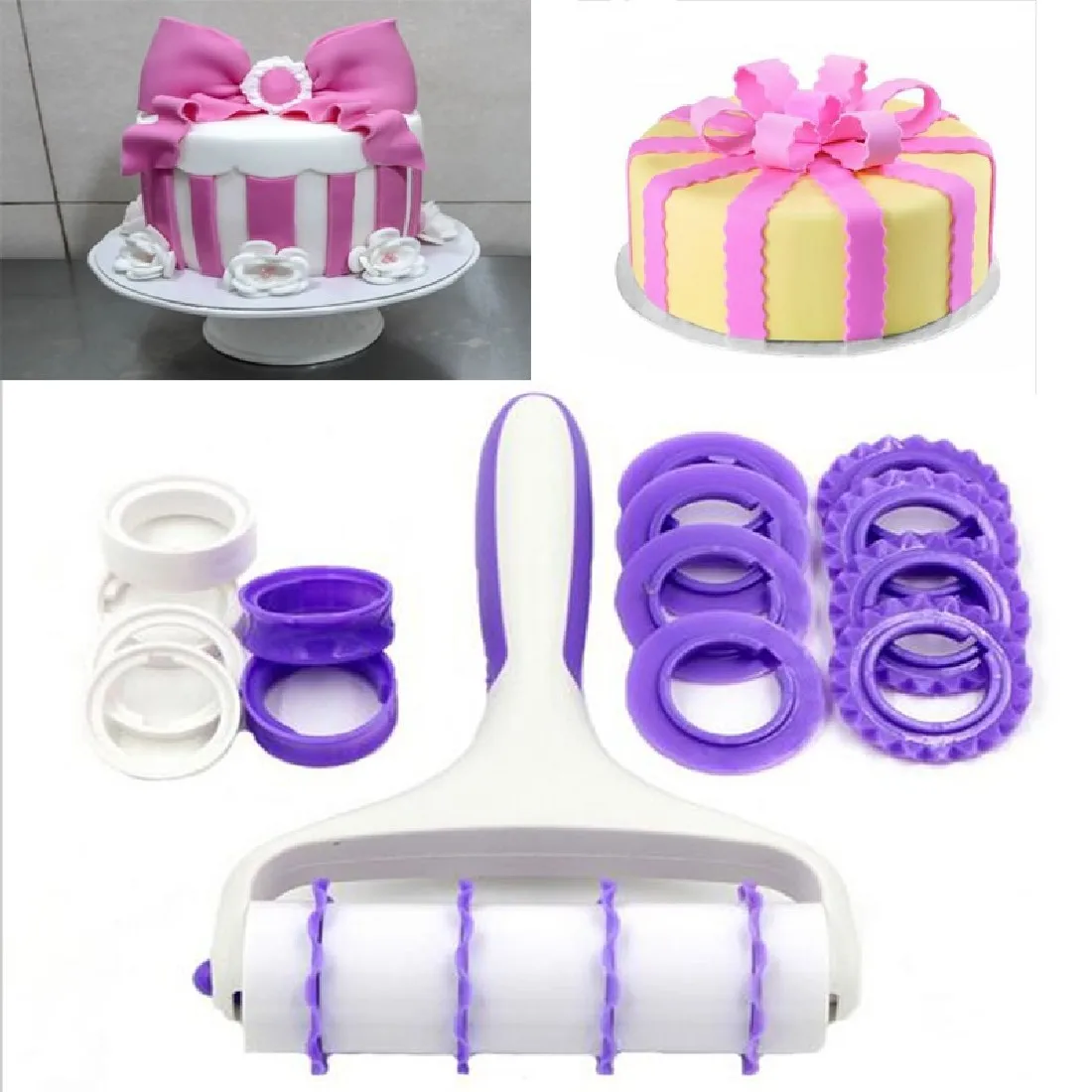 Cake Roller Set Rolled Fondant Decorative Border Tools Pastry Cutters Cake Decorating Tools Baking Tools Random Color
Cake Roller Set Rolled Fondant Decorative Border Tools Pastry Cutters Cake Decorating Tools Baking Tools Random Color