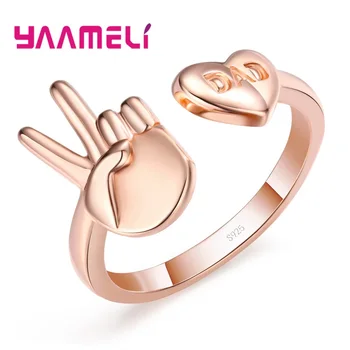 Hot Sale Adjustable Gesture Ring Hand Design Funny Rock Finger Rings Friendship Lucky Trendy Accessories Rose Gold Color
Hot Sale Adjustable Gesture Ring Hand Design Funny Rock Finger Rings Friendship Lucky Trendy Accessories Rose Gold Color