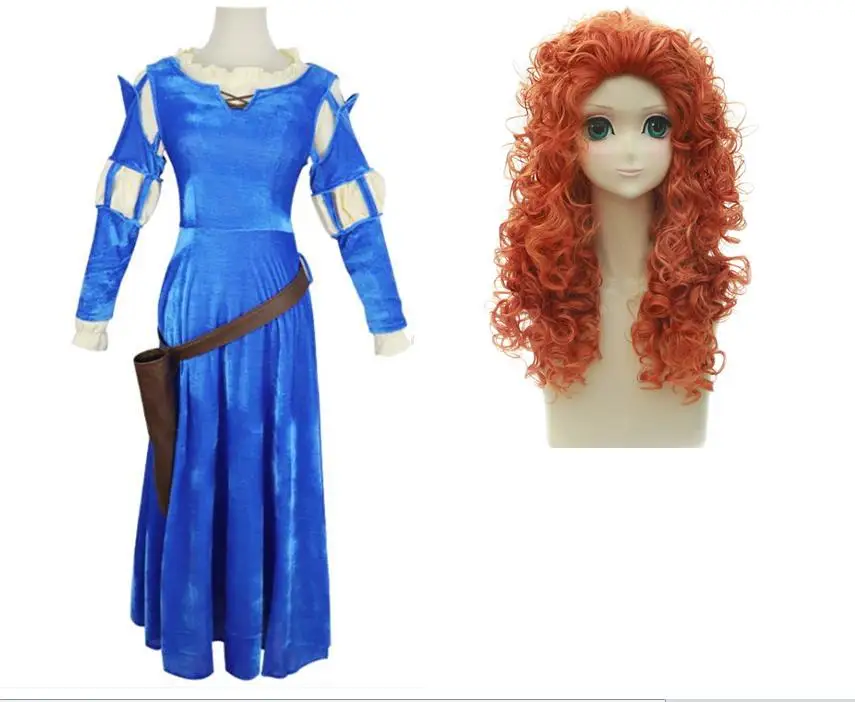 Woman Merida Princess Cos Blue Outfit Orange Wig Brave Girl Cosplay Halloween Costumes Top Dress Belt Quiver Hearwear Anime Cos
Woman Merida Princess Cos Blue Outfit Orange Wig Brave Girl Cosplay Halloween Costumes Top Dress Belt Quiver Hearwear Anime Cos