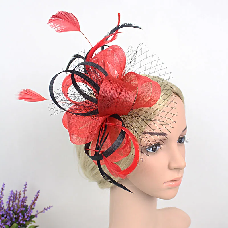 Paris Royal Lady Wedding Headdress Classic Red Purple Blue Feather Fascinator Clip Show Party Women Fancy Hair Clip Accessories
Paris Royal Lady Wedding Headdress Classic Red Purple Blue Feather Fascinator Clip Show Party Women Fancy Hair Clip Accessories
