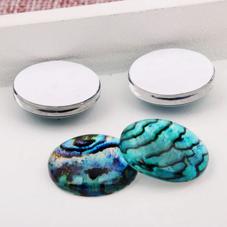 50pcs Mandala Design Handmade Glass Cabochons12mm RoundMixed Designs