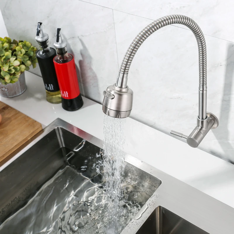 IVRICH Wall Mount Stainless Single Cold kitchen tap Bendable Pipe kitchen mixer Switchable 2 Mode Spout Kitchen Faucet VR4001
IVRICH Wall Mount Stainless Single Cold kitchen tap Bendable Pipe kitchen mixer Switchable 2 Mode Spout Kitchen Faucet VR4001