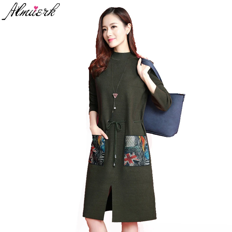 Autumn winter women fashion Large size cashmere dress 2018 New thicker in the long section Wool warm women bottoming dress Z061
Autumn winter women fashion Large size cashmere dress 2018 New thicker in the long section Wool warm women bottoming dress Z061