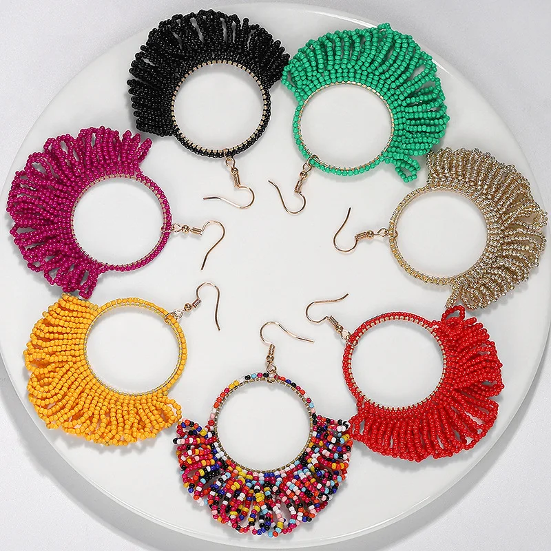 2019 Boho Trendy Beads Tassel Earrings Handmade Geometry Multicolor Beads Dangle Drop Earrings Holiday Wedding Jewelry Dropship
2019 Boho Trendy Beads Tassel Earrings Handmade Geometry Multicolor Beads Dangle Drop Earrings Holiday Wedding Jewelry Dropship